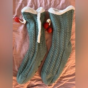 Warm knitted grippy socks, worn condition smoke free pet free